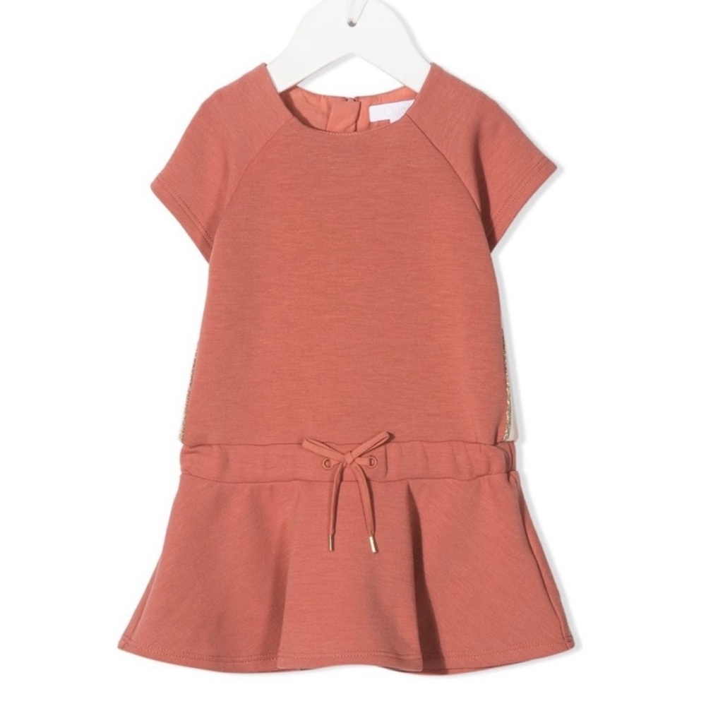 CHLOE GIRLS RUFFLED SHORT-SLEEVED MIDI DRESS